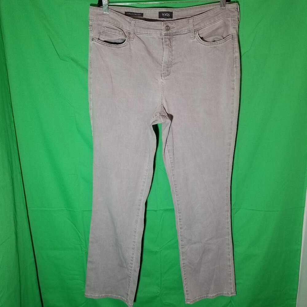 NYDJ Womens Plus Size 18 Gray Denim Jeans Lift X Tuck Marilyn Straight
